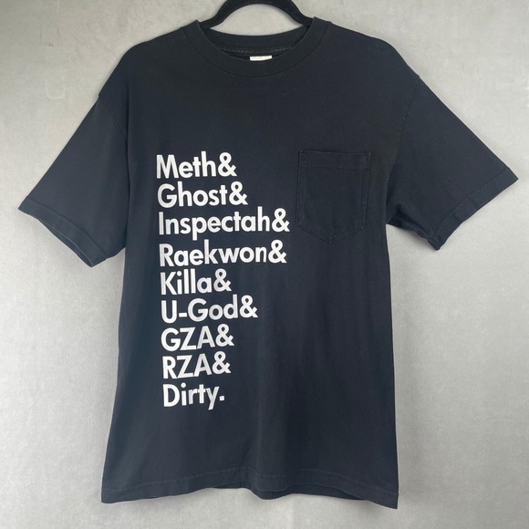Alstyle Apparel & Activewear Other - AAA Wu-Tang‎ Clan Members List Pocket T-Shirt Mens M Black Hip Hop Rap 90s Tee
